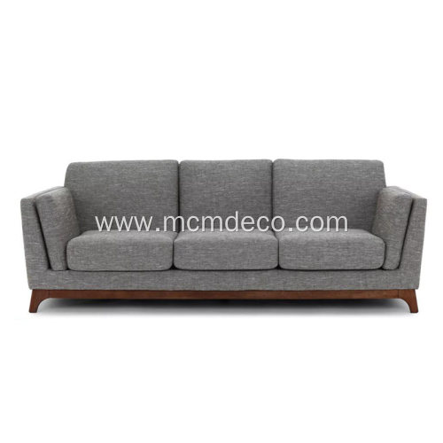 Ceni Volcanic Gray Fabric Sofa with Wooden Feet